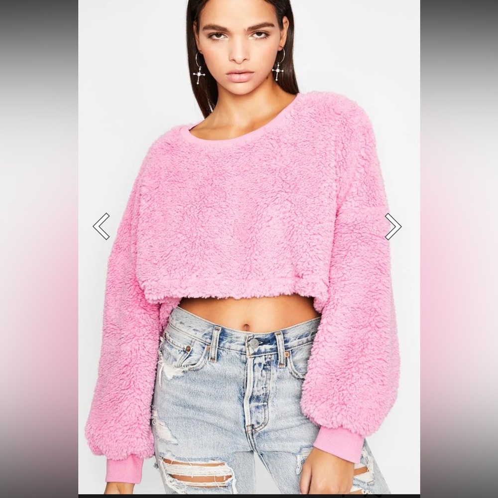 Pink teddy bear crowd sweater